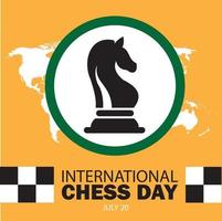 vettore per la giornata internazionale degli scacchi. design semplice ed elegante