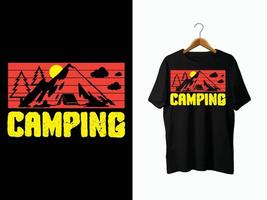 design t-shirt da campeggio. vettore