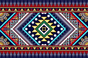 disegno etnico senza cuciture ikat. tappeto in tessuto azteco ornamenti mandala decorazioni tessili carta da parati. motivo tribale boho nativo della Turchia ricamo tradizionale vettore