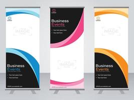 banner aziendale roll up set modello di banner standee. vettore