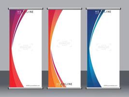 banner aziendale roll up set, modello di banner standee. vettore