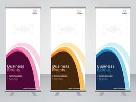 banner aziendale roll up set modello di banner standee. vettore