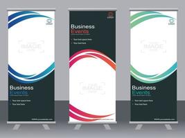 banner aziendale roll up set modello di banner standee. vettore