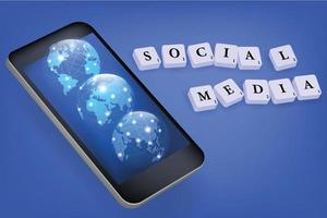 concetto di social media. Internet mobile e social network vettore