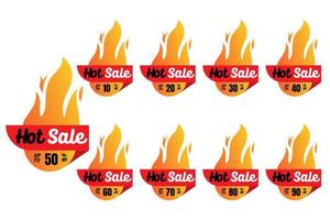 progettazione dell'illustrazione dell'etichetta dell'etichetta di promozione dell'insieme di vendita calda vettore