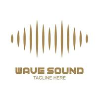 logo musicale concetto onda sonora, tecnologia audio, forma astratta vettore