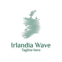 il modello moderno del logo dell'onda della mappa dell'irlanda progetta l'illustrazione di vettore semplice