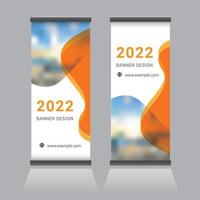 roll up banner design vettore