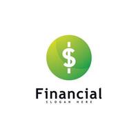 vettore di concetto di design del logo dei soldi. logotipo finanziario o bancario semplice