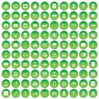 100 chiavi icone impostate cerchio verde vettore