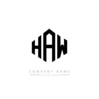design del logo della lettera haw con forma poligonale. design del logo a forma di poligono e cubo haw. colori bianco e nero del modello di logo di vettore di esagono haw. monogramma haw, logo aziendale e immobiliare.