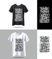 nuovo vettore di t-shirt in bianco e nero con citazioni tipografiche mockup. disegno vettoriale di stampa tipografica vintage. vettore di disegno della maglietta