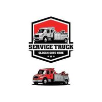 vettore del logo dell'illustrazione del camion di servizio e di traino