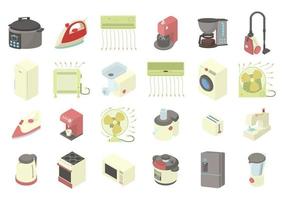 set di icone di elettrodomestici, stile cartone animato vettore