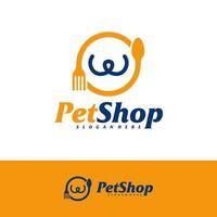modello di progettazione del logo dell'animale domestico di cibo. vettore di concetto di logo per animali domestici. emblema, simbolo creativo, icona