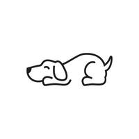cane pigro, cane addormentato, logo design, illustrazione vettoriale