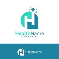 modello di progettazione del logo della salute della lettera h. vettore di concetto iniziale del logo h. simbolo dell'icona creativa
