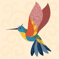 illustrazione vettoriale di fantastico uccello insolito colorato in un design vivido. stile di fauna tropicale