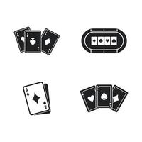 set di icone di carte da gioco, stile semplice vettore