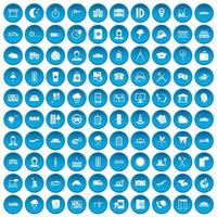 100 icone del dispatcher impostate in blu vettore