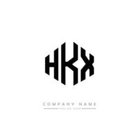 design del logo della lettera hkx con forma poligonale. hkx poligono e design del logo a forma di cubo. hkx modello di logo vettoriale esagonale colori bianco e nero. monogramma hkx, logo aziendale e immobiliare.