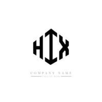 design del logo della lettera hix con forma poligonale. design del logo a forma di poligono e cubo hix. modello di logo vettoriale esagonale hix colori bianco e nero. monogramma hix, logo aziendale e immobiliare.