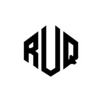 design del logo della lettera ruq con forma poligonale. ruq poligono e design del logo a forma di cubo. modello di logo vettoriale esagonale ruq colori bianco e nero. monogramma ruq, logo aziendale e immobiliare.