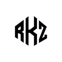 design del logo della lettera rkz con forma poligonale. rkz poligono e design del logo a forma di cubo. rkz modello di logo vettoriale esagonale colori bianco e nero. monogramma rkz, logo aziendale e immobiliare.