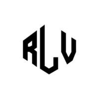 design del logo della lettera rlv con forma poligonale. rlv poligono e design del logo a forma di cubo. rlv modello di logo vettoriale esagonale colori bianco e nero. monogramma rlv, logo aziendale e immobiliare.