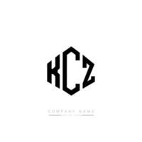 design del logo della lettera kcz con forma poligonale. poligono kcz e design del logo a forma di cubo. kcz esagono logo modello vettoriale colori bianco e nero. monogramma kcz, logo aziendale e immobiliare.