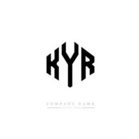 design del logo della lettera kyr con forma poligonale. kyr poligono e design del logo a forma di cubo. Kyr esagonale modello logo vettoriale colori bianco e nero. monogramma kyr, logo aziendale e immobiliare.