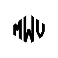 design del logo della lettera mwv con forma poligonale. mwv poligono e design del logo a forma di cubo. mwv esagono logo modello vettoriale colori bianco e nero. monogramma mwv, logo aziendale e immobiliare.