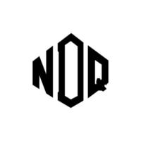 design del logo della lettera ndq con forma poligonale. ndq poligono e design del logo a forma di cubo. ndq modello di logo vettoriale esagonale colori bianco e nero. monogramma ndq, logo aziendale e immobiliare.