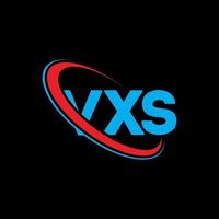 logo vxs. lettera vxs. design del logo della lettera vxs. iniziali vxs logo collegate con cerchio e logo monogramma maiuscolo. tipografia vxs per il marchio tecnologico, commerciale e immobiliare. vettore