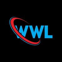 logo wwl. lettera wwl. design del logo della lettera wwl. iniziali logo wwl collegate con cerchio e logo monogramma maiuscolo. tipografia wwl per il marchio tecnologico, commerciale e immobiliare. vettore