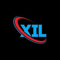 logo xil. lettera xil. disegno del logo della lettera xil. iniziali xil logo collegate a cerchio e logo monogramma maiuscolo. tipografia xil per il marchio tecnologico, commerciale e immobiliare. vettore