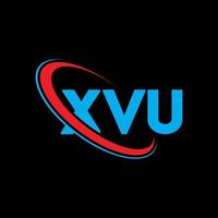 logo xvu. xvu lettera. xvu lettera logo design. iniziali xvu logo collegate con cerchio e logo monogramma maiuscolo. tipografia xvu per il marchio tecnologico, commerciale e immobiliare. vettore