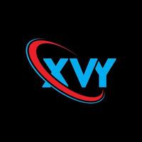 logo xvy. lettera xvy. disegno del logo della lettera xvy. iniziali logo xvy collegate con cerchio e logo monogramma maiuscolo. tipografia xvy per il marchio tecnologico, commerciale e immobiliare. vettore