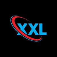 logo xxl. lettera xxl. disegno del logo della lettera xxl. iniziali xxl logo collegate con cerchio e logo monogramma maiuscolo. tipografia xxl per marchio tecnologico, commerciale e immobiliare. vettore