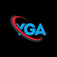 logo yga. lettera yga. design del logo della lettera yga. iniziali logo yga collegate con cerchio e logo monogramma maiuscolo. tipografia yga per il marchio tecnologico, commerciale e immobiliare. vettore