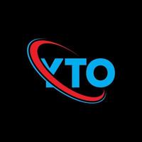 logo yto. yto lettera. yto lettera logo design. iniziali yto logo collegate con cerchio e logo monogramma maiuscolo. tipografia yto per il marchio tecnologico, commerciale e immobiliare. vettore