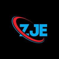 zje logo. zje lettera. zje lettera logo design. iniziali zje logo collegate con cerchio e logo monogramma maiuscolo. tipografia zje per il marchio tecnologico, commerciale e immobiliare. vettore