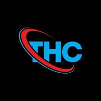 thc logo. thc lettera. design del logo della lettera thc. iniziali thc logo collegate con cerchio e logo monogramma maiuscolo. thc tipografia per il marchio tecnologico, commerciale e immobiliare. vettore