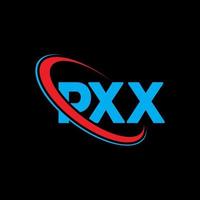logo pxx. lettera pxx. design del logo della lettera pxx. iniziali pxx logo collegate con cerchio e logo monogramma maiuscolo. tipografia pxx per il marchio tecnologico, commerciale e immobiliare. vettore
