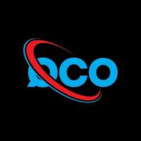logo qco. lettera qco. design del logo della lettera qco. iniziali logo qco collegate con cerchio e logo monogramma maiuscolo. tipografia qco per marchio tecnologico, commerciale e immobiliare. vettore