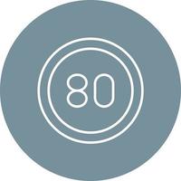 80 icona di sfondo del cerchio della linea del limite di velocità vettore