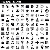 100 icone di idea impostate, stile semplice vettore