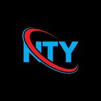 logo del 'nty. nty lettera. design del logo della lettera nty. iniziali nty logo collegate con cerchio e logo monogramma maiuscolo. tipografia nty per il marchio tecnologico, aziendale e immobiliare. vettore