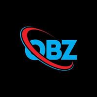 logo obz. lettera obz. design del logo della lettera obz. iniziali obz logo collegate a cerchio e logo monogramma maiuscolo. tipografia obz per il marchio tecnologico, commerciale e immobiliare. vettore