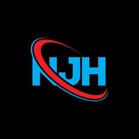logo njh. njh lettera. design del logo della lettera njh. iniziali njh logo collegate con cerchio e logo monogramma maiuscolo. tipografia njh per il marchio tecnologico, commerciale e immobiliare. vettore